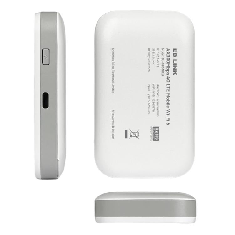LB-LINK BL-MF518EU AX300Mbps 4G LTE Mobile Wi-Fi 6 SIM Card Outdoor European Edition Mobile WiFi With Battery