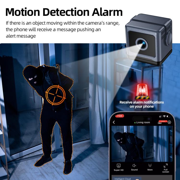 Motion Detection Smart Alarm Wireless Connected Mini Battery Camera