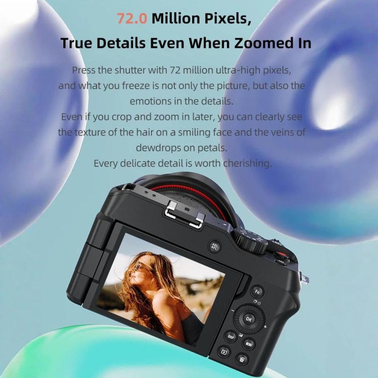 G650 5K / 72MP WiFi Digital Video Camera Camcorder 2.8 Inch IPS Screen 12X Optical Zoom - Black