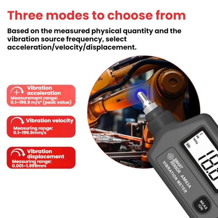 SMART SENSOR Explosion-Proof Handheld Portable High-Precision Motor Vibration Meter - AM63A