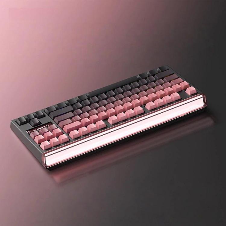 LANGTU T87 Hot-Pluggable Wireless Bluetooth Triple-Mode Mechanical Keyboard Office & Gaming Keyboard, Style: BlackBerry Side-Etched Matcha Iced Axis Dual 8K Ultra