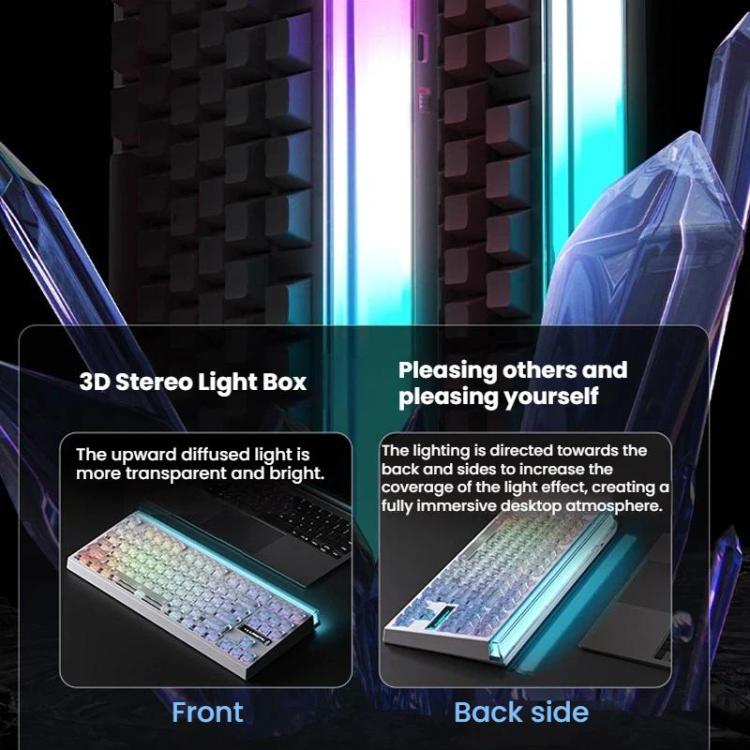 LANGTU T87 Hot-Pluggable Wireless Bluetooth Triple-Mode Mechanical Keyboard Office & Gaming Keyboard, Style: BlackBerry Side-Etched Matcha Iced Axis Dual 8K Ultra