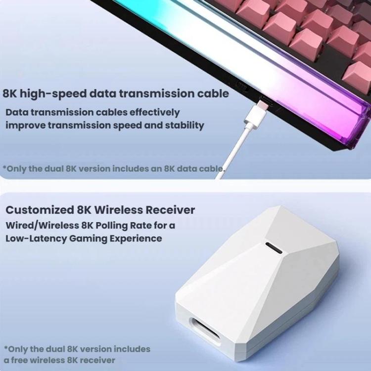 LANGTU T87 Hot-Pluggable Wireless Bluetooth Triple-Mode Mechanical Keyboard Office & Gaming Keyboard, Style: White Contour Line TTC Instant Gold Axis Dual 1K