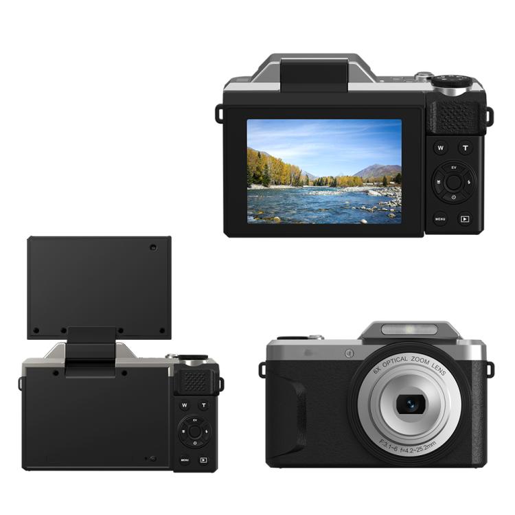 D27 4K Vlogging Camera 64MP Photo, 6x Optical Zoom, 180-Degree Flip Screen & WiFi Connectivity