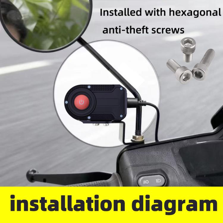 M1 IP66 Waterproof WIFI Motorcycle Dash Camera 2K HD Portable Recorder - Black