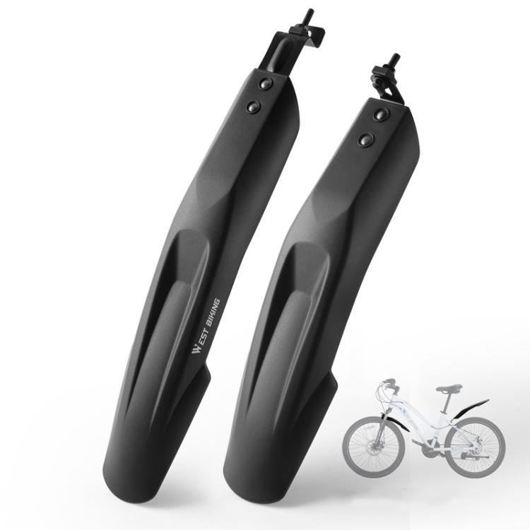 WEST BIKING Extra Wide & Long Mountain Bike Fenders, Full Coverage Mud Guards for 20 22 24 Inch Bicycles - Black