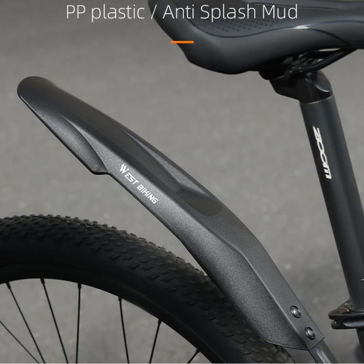 WEST BIKING Extra Wide & Long Mountain Bike Fenders, Full Coverage Mud Guards for 20 22 24 Inch Bicycles - Black