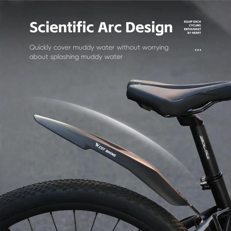 WEST BIKING Extra Wide & Long Mountain Bike Fenders, Full Coverage Mud Guards for 20 22 24 Inch Bicycles - Black