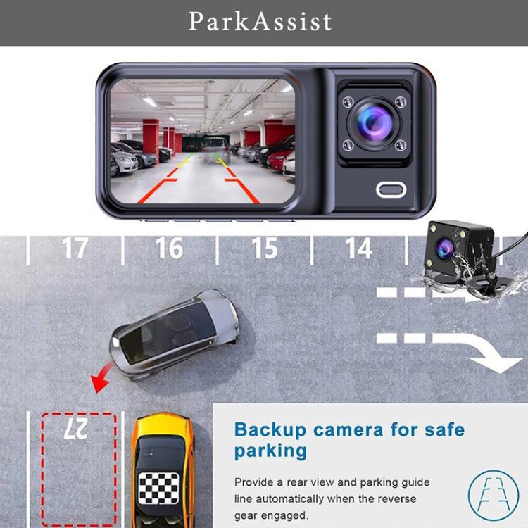 G98 HD 1080P Dash Camera Infrared DVR Recorder, Spec: Front + Inside + Rear