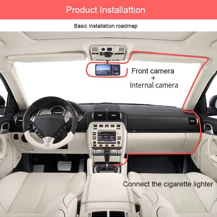 G98 HD 1080P Dash Camera Infrared DVR Recorder, Spec: Front + Inside