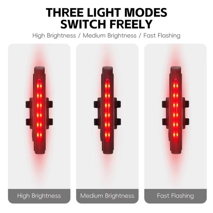 WEST BIKING USB-C Rechargeable Bicycle Number Plate Light 3 Light Modes, Adjustable Number 0-99 - Black