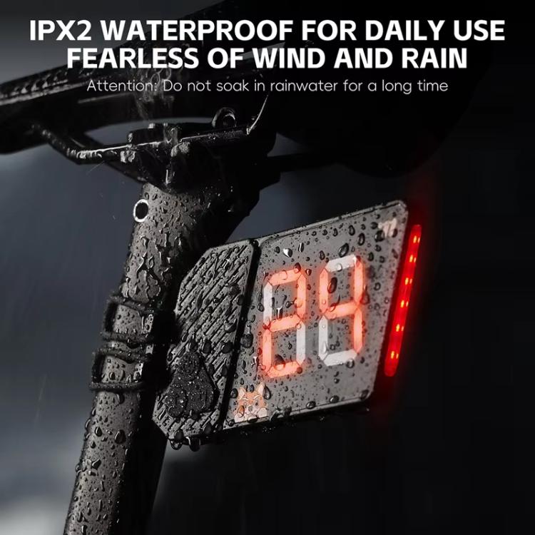 WEST BIKING USB-C Rechargeable Bicycle Number Plate Light 3 Light Modes, Adjustable Number 0-99 - Black