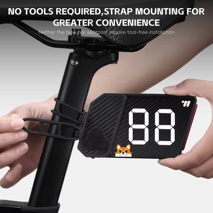 WEST BIKING USB-C Rechargeable Bicycle Number Plate Light 3 Light Modes, Adjustable Number 0-99 - Black