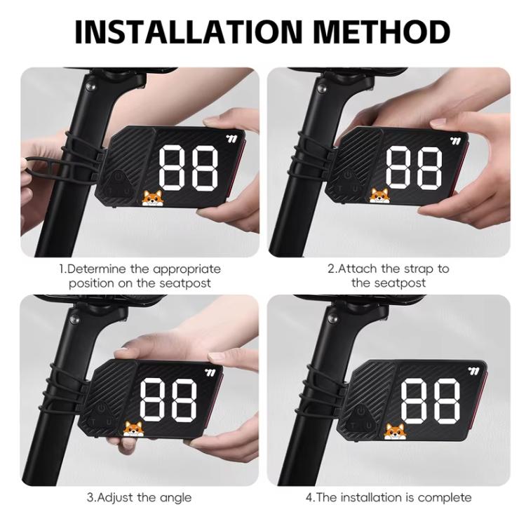 WEST BIKING USB-C Rechargeable Bicycle Number Plate Light 3 Light Modes, Adjustable Number 0-99 - Black