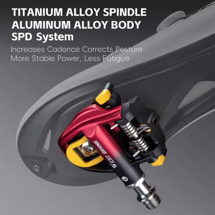 WEST BIKING Lightweight SPD-Compatible Road Bike Clipless Pedals - with Cleats and High-Efficiency Bearings Black Steel