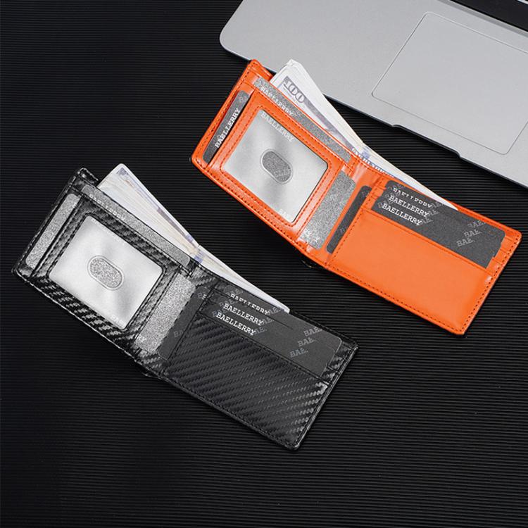 Baellerry D5123 Men Business ID Card Holder Minimalist Carbon Fiber Multi-Card Slot Card Clip