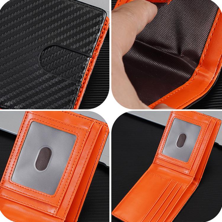 Baellerry D5123 Men Business ID Card Holder Minimalist Carbon Fiber Multi-Card Slot Card Clip