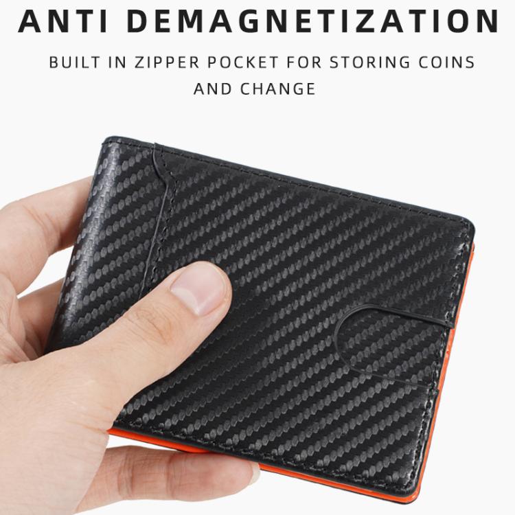 Baellerry D5123 Men Business ID Card Holder Minimalist Carbon Fiber Multi-Card Slot Card Clip