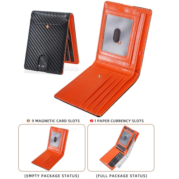 Baellerry D5123 Men Business ID Card Holder Minimalist Carbon Fiber Multi-Card Slot Card Clip
