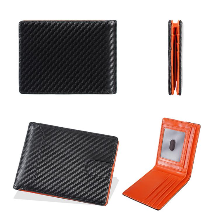 Baellerry D5123 Men Business ID Card Holder Minimalist Carbon Fiber Multi-Card Slot Card Clip