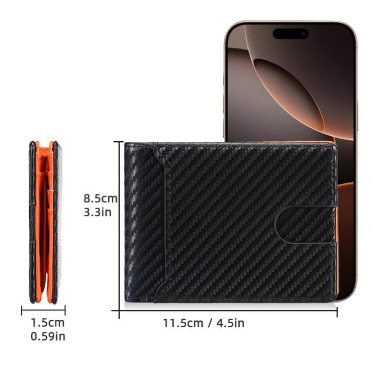 Baellerry D5123 Men Business ID Card Holder Minimalist Carbon Fiber Multi-Card Slot Card Clip