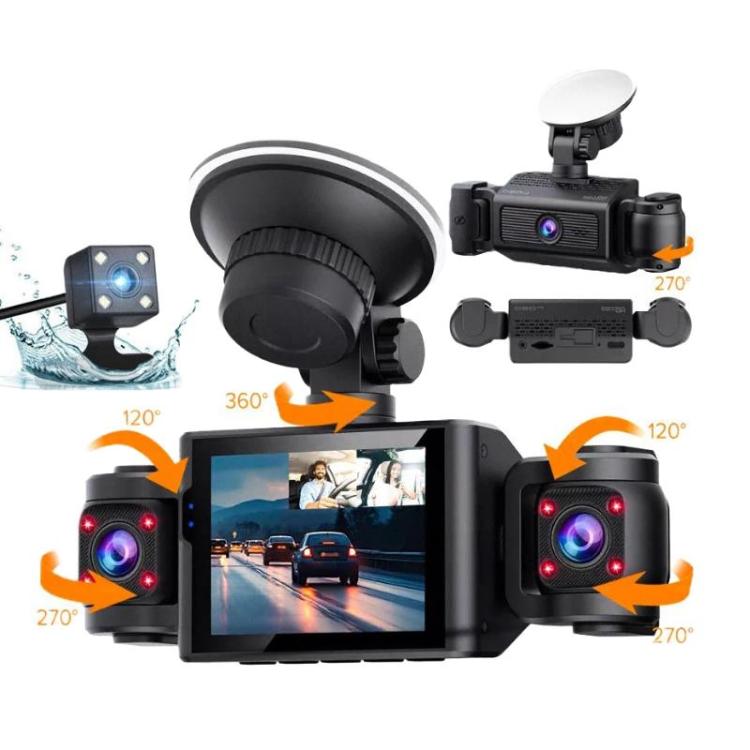 A7 1080P Dash Camera HD Night Vision Car Recorder, Spec: Front+Left+Right+Rear