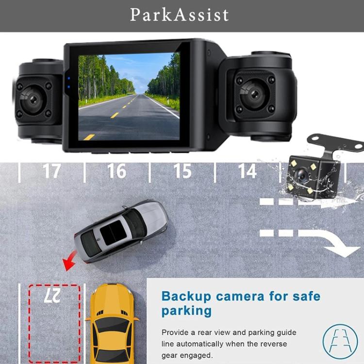 A7 1080P Dash Camera HD Night Vision Car Recorder, Spec: Front+Left+Right