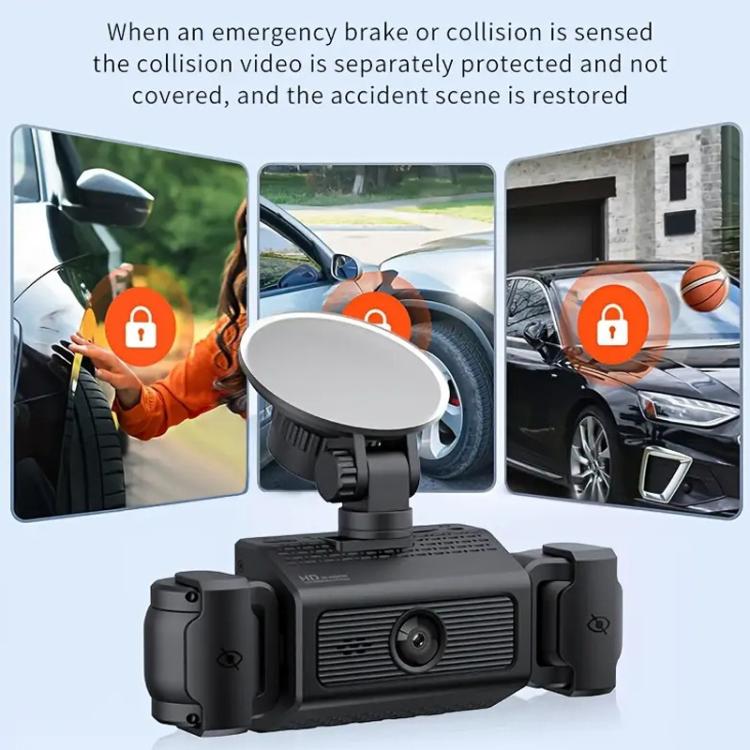 A7 1080P Dash Camera HD Night Vision Car Recorder, Spec: Front+Left+Right+Rear