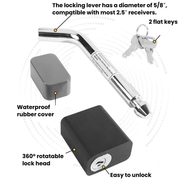 Square-Head Car Safety Trailer Lock Automotive Lock Modification Accessory