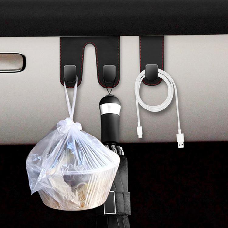 2pcs Multifunctional Car Interior Hook and Storage Organizer, Color: Single Beige
