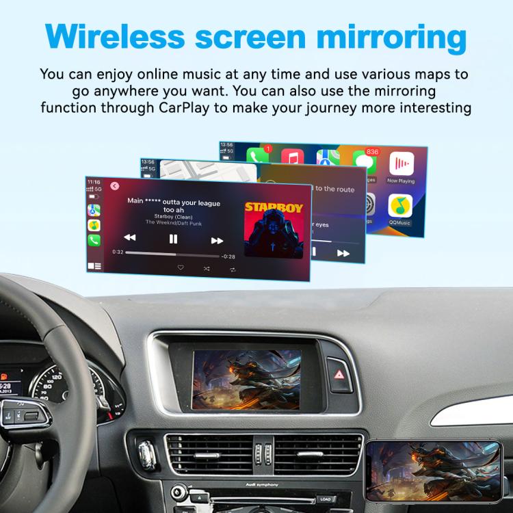 JOYEAUTO WZAU Wireless CarPlay Module Decoder, Spec: For Audi A1/Q3 MMI 2G 3G 2012-2018