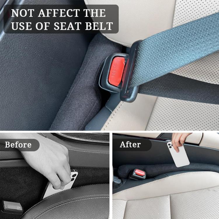 2pcs Universal Car Seat Gap Filler Sponge Strip Anti-Drop Gap Sealing Strip - Black