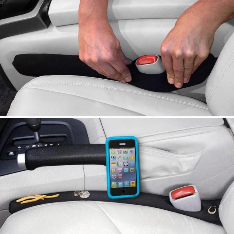2pcs Universal Car Seat Gap Filler Sponge Strip Anti-Drop Gap Sealing Strip - Black