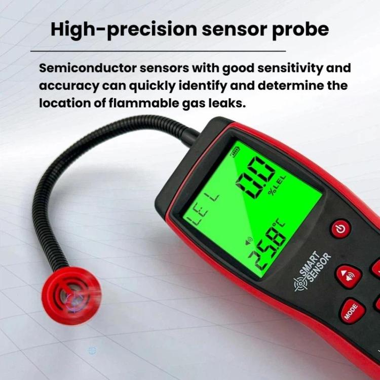 SMART SENSOR AS8800C Portable Digital Display Combustible Gas Detector High-Precision Alarm Gas Leak Detector