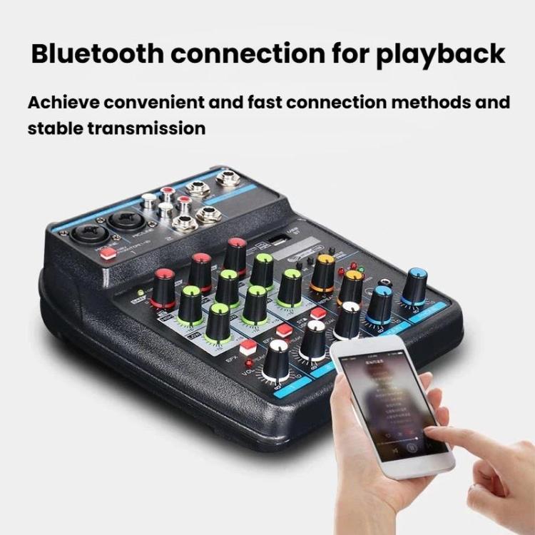 D4 4-Channel Mixer With Reverb Stage & Live Streaming Audio Mixer - Blue