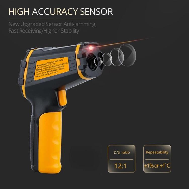 SMART SENSOR ST490+ Industrial High-Precision Infrared Thermometer For Baking & Kitchen