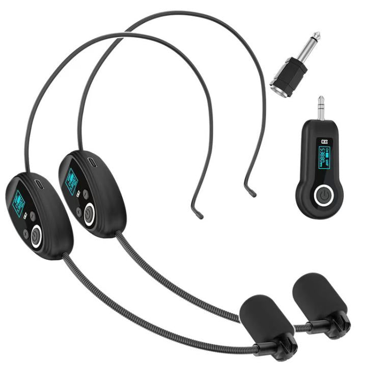 K-06 2.4G Head-Mounted Wireless Microphone Amplifier Headset, Spec: 1 in 2