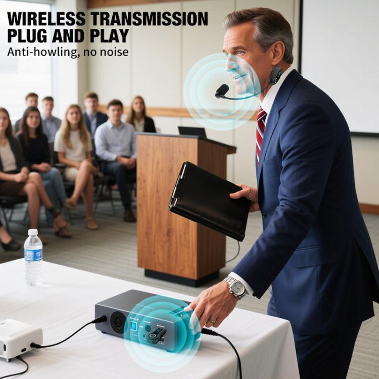 K-06 2.4G Head-Mounted Wireless Microphone Amplifier Headset, Spec: 1 in 1