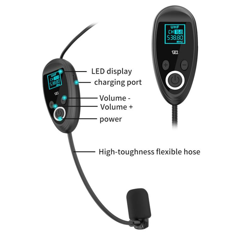 K-06 2.4G Head-Mounted Wireless Microphone Amplifier Headset, Spec: 1 in 2