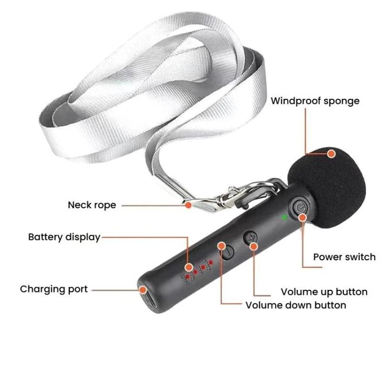 DIYO-1136 Handheld Wireless Condenser Microphone With Power Display Teaching Microphone & Voice Amplifier, Spec: 1 in 2 3.5mm