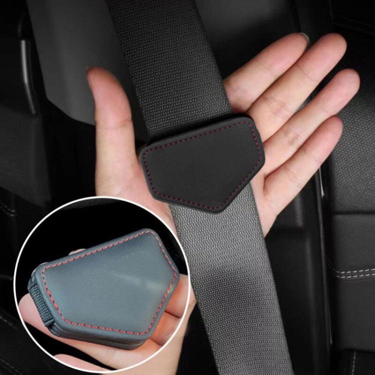 2pcs Magnetic Car Seat Belt Tension Adjustment Fixing Limiter - Black