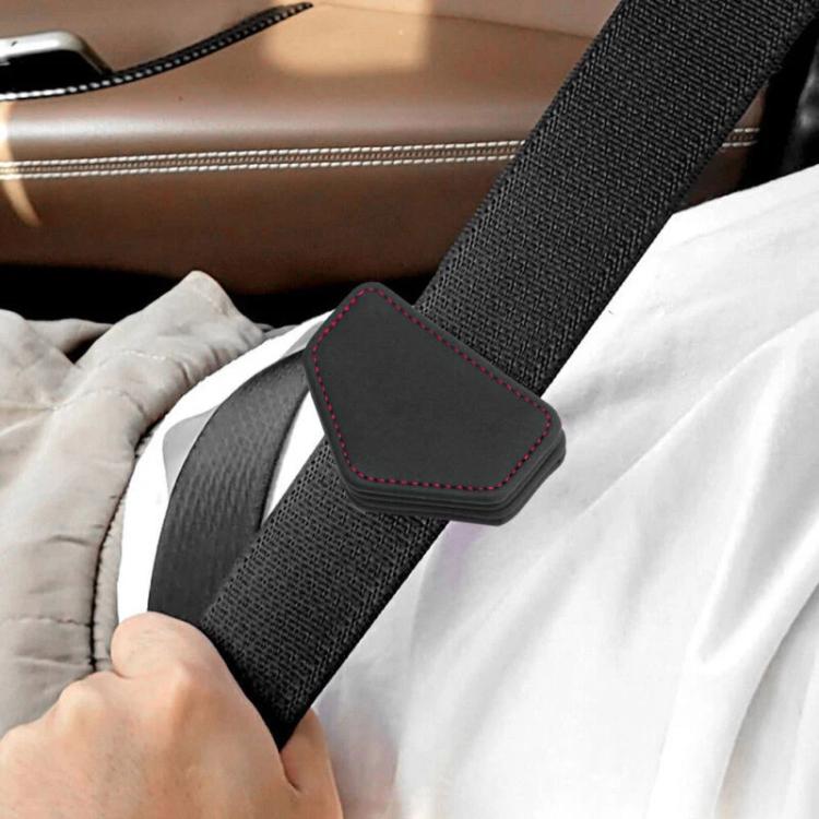 2pcs Magnetic Car Seat Belt Tension Adjustment Fixing Limiter - Black