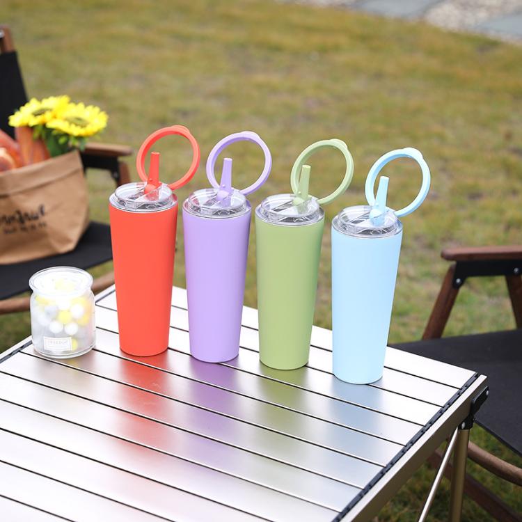 850ml Stainless Steel Vacuum Insulated Cup Sealed Handle Dual-Drink Sports Water Bottle Portable Outdoor Water Cup