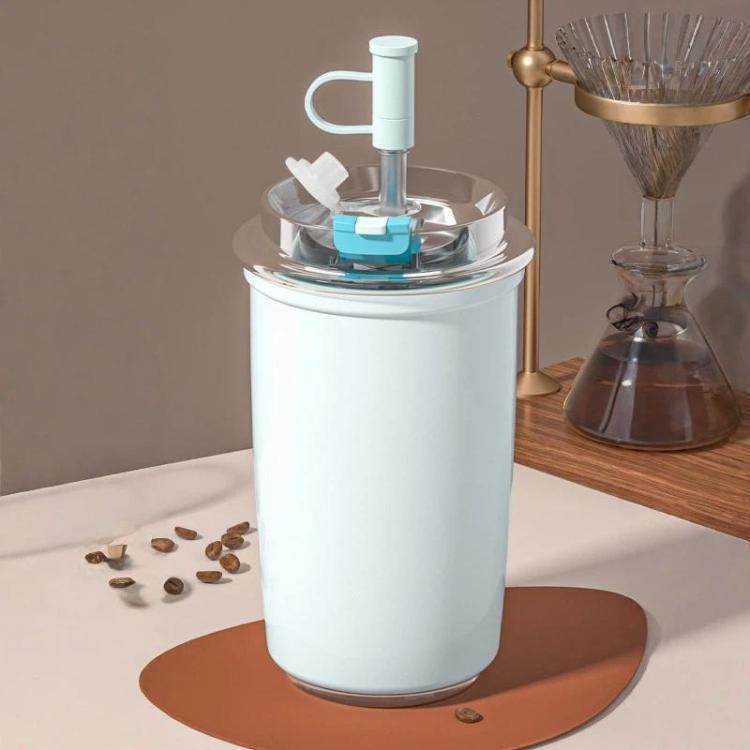 300ml 316 Stainless Steel Insulated Coffee Cup Vacuum Double-Wall Straw Cup