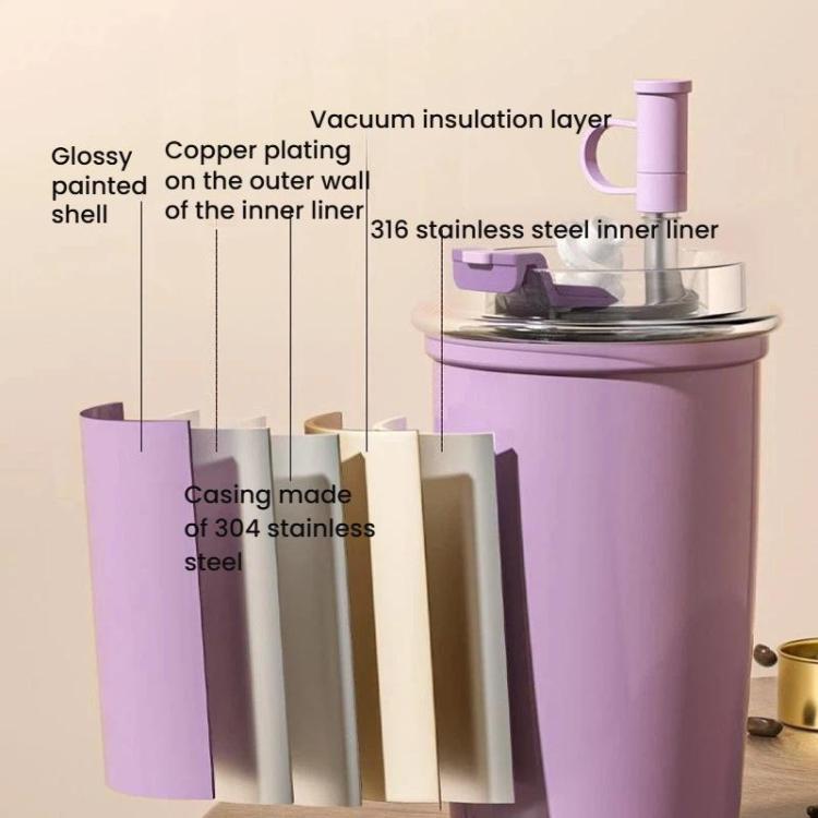 300ml 316 Stainless Steel Insulated Coffee Cup Vacuum Double-Wall Straw Cup