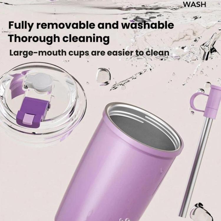 300ml 316 Stainless Steel Insulated Coffee Cup Vacuum Double-Wall Straw Cup
