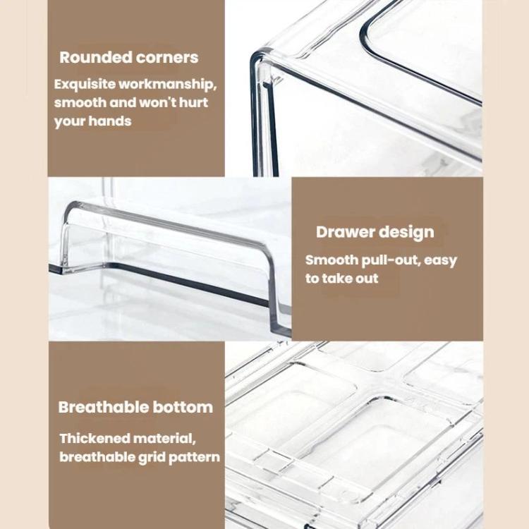 Small Transparent Thickened Storage Box Stackable Drawer-Style Desktop Organizer