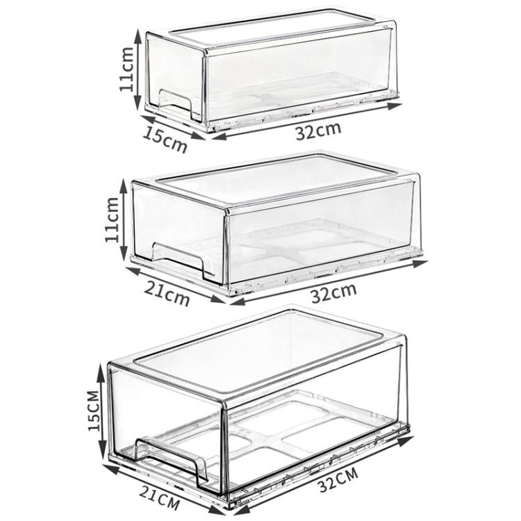 Large Transparent Thickened Storage Box Stackable Drawer-Style Desktop Organizer