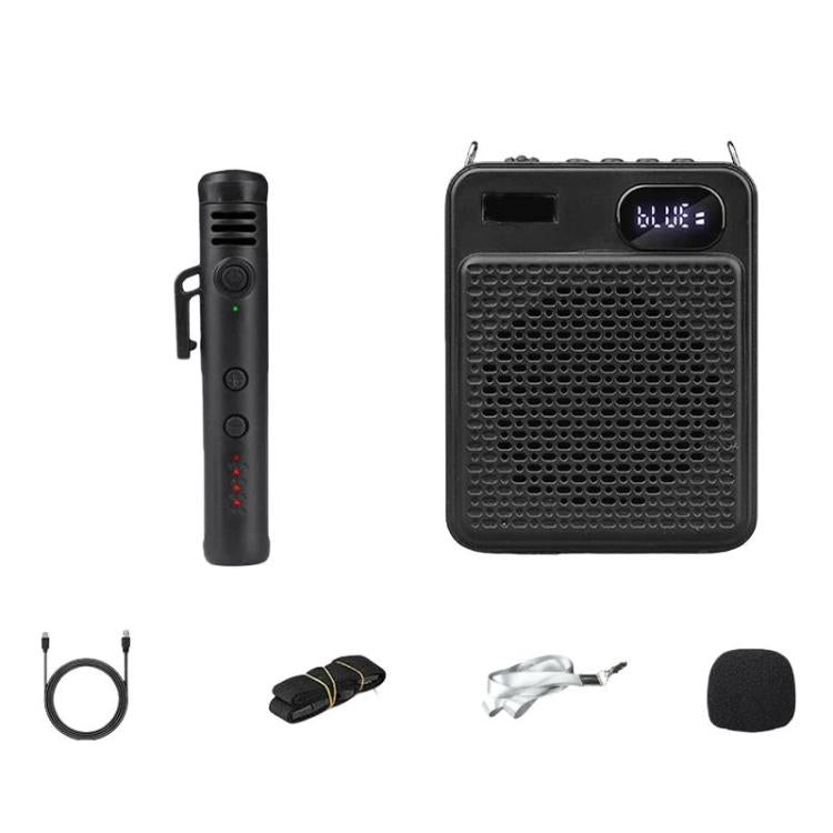 DIYO-1125 Multifunctional Outdoor High-Volume Microphone With Battery Display Teacher Classroom Voice Amplifier, Spec: Wireless Single Mic Black