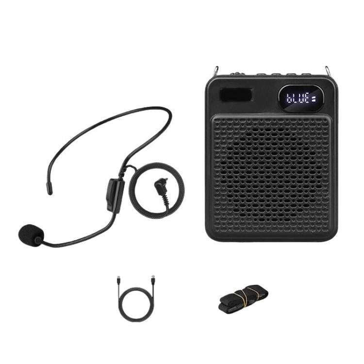 DIYO-1125 Multifunctional Outdoor High-Volume Microphone With Battery Display Teacher Classroom Voice Amplifier, Spec: Wired Black
